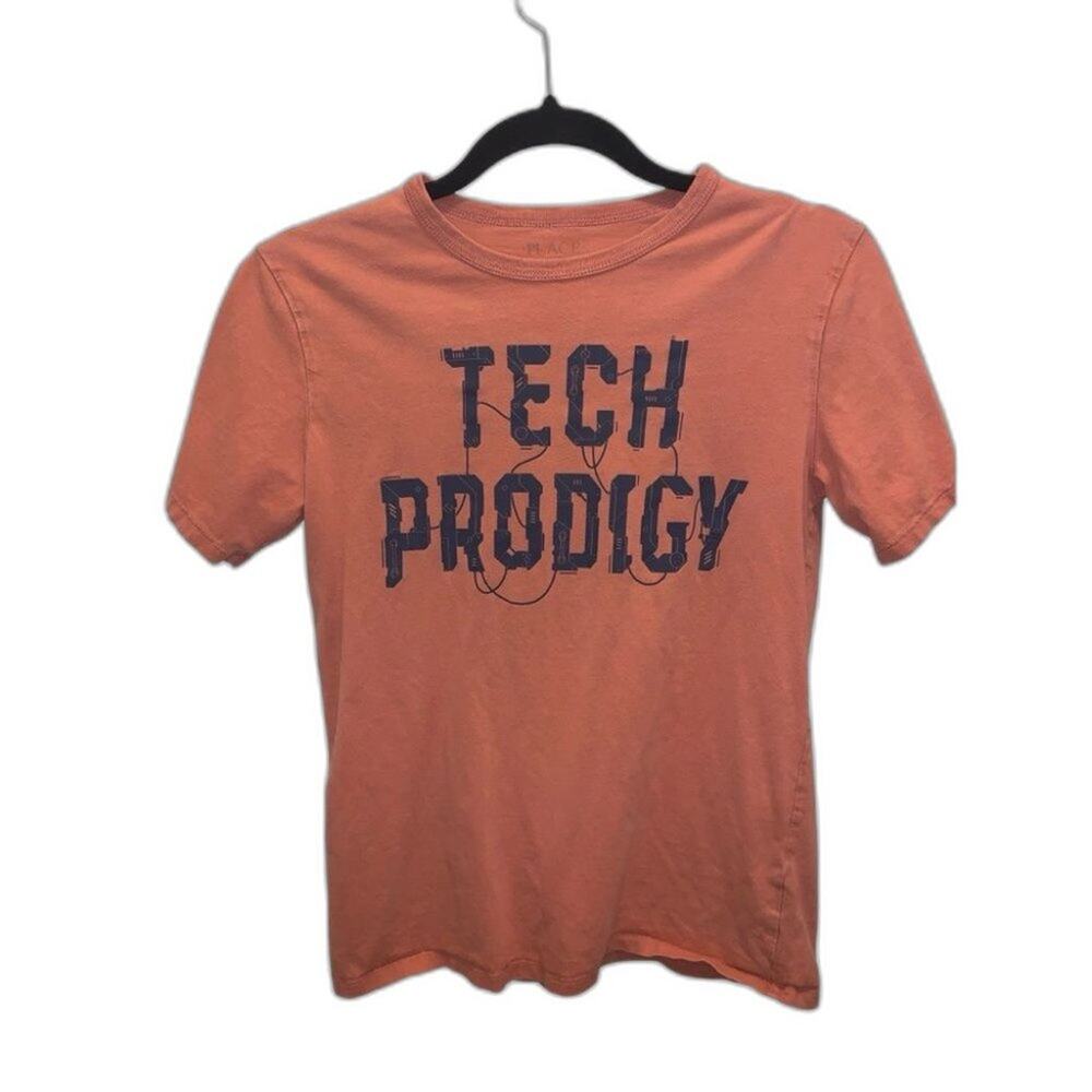 Children Place Orange Blue “Tech Prodigy” Graphic T-Shirt Size L (10/12)